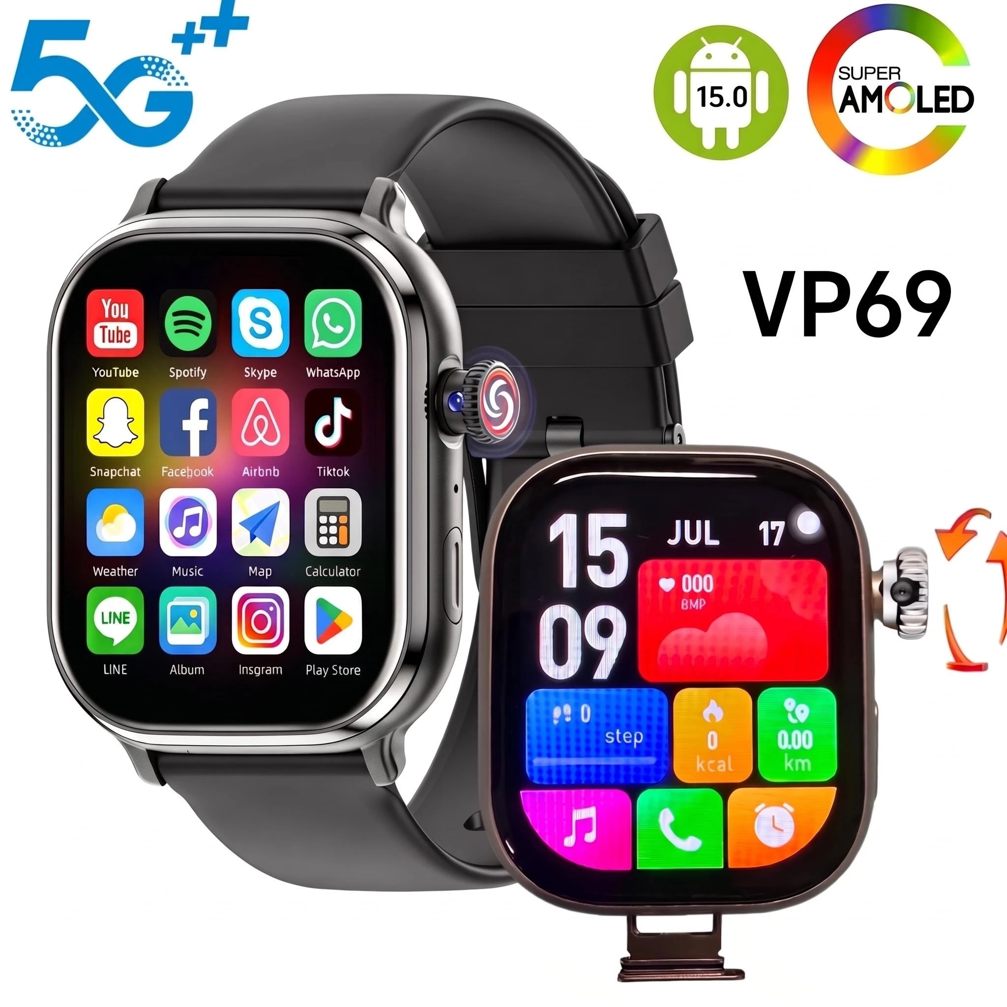 VP69 5G full Netcom 2.39inch A - Smartwatch Watches Price recension och pris