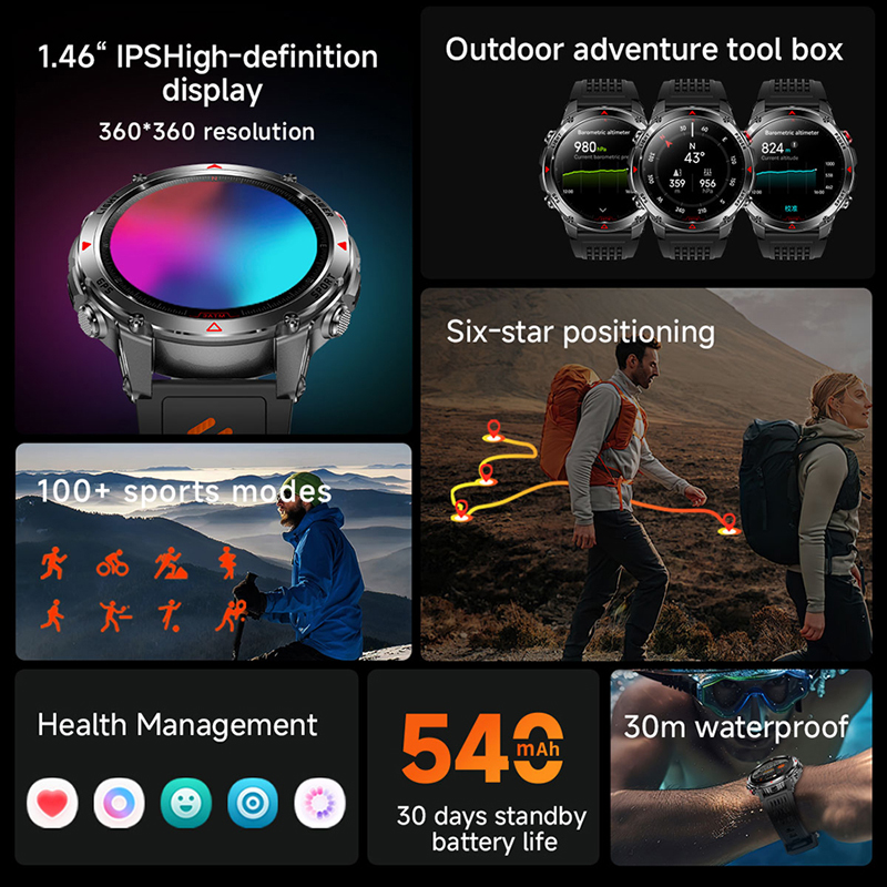 T-Rex 3 Built-in Dual-band GPS - Altimeter Compass Watch recension och pris